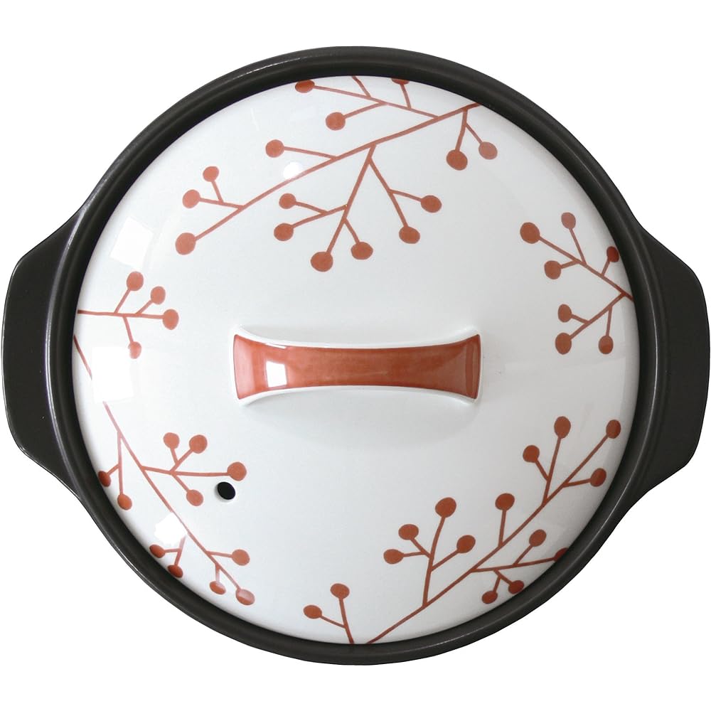 THERMATEC IH Compatible Earthen Pot No. 9 For 3-4 People Scandinavian Pattern Greine Mignon 7223-0220