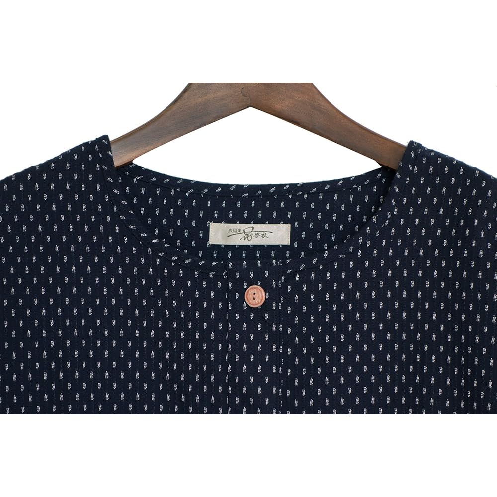 Watanosato Kurume Orimae Button Kappogi Apron Japanese Pattern (LL Size, White Array) [Parallel Import]