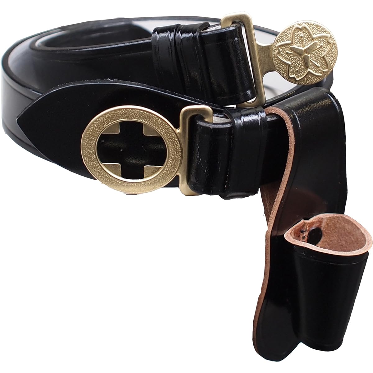Black single leather band for flag bearer's belt with flag nib