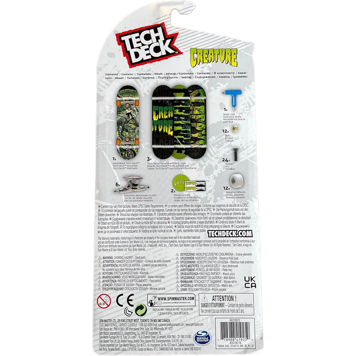 TECH DECK Tech Deck Sk8shop Bonus Pack Mini Finger Skateboard Multipack 2022 Series (Creatures (4 Pack)