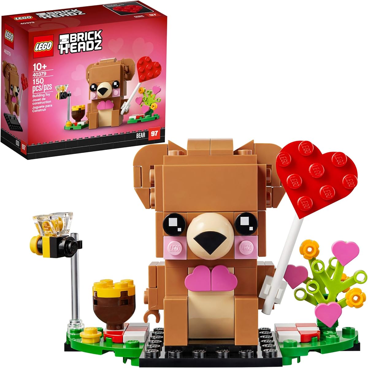 LEGO BrickHeadz Valentine's Day Bear 40379 Building Kit (150 Pieces)