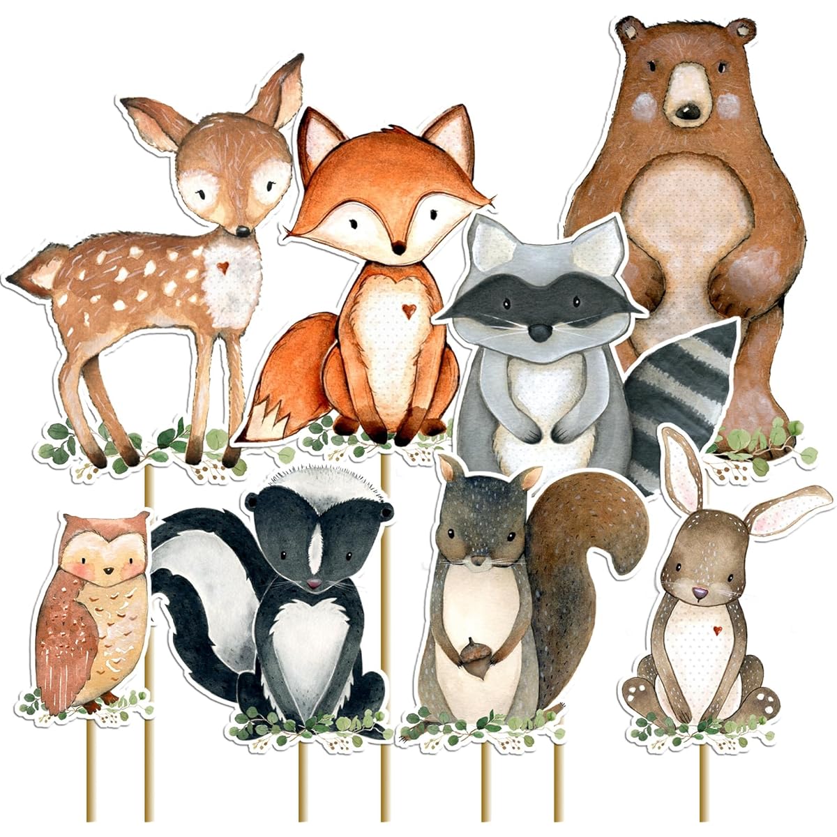 Woodland Centerpieces Woodland Baby Shower Decorations 16 Pieces Double Side Table Decorations Forest Theme Birthday Party Supplies Decorations