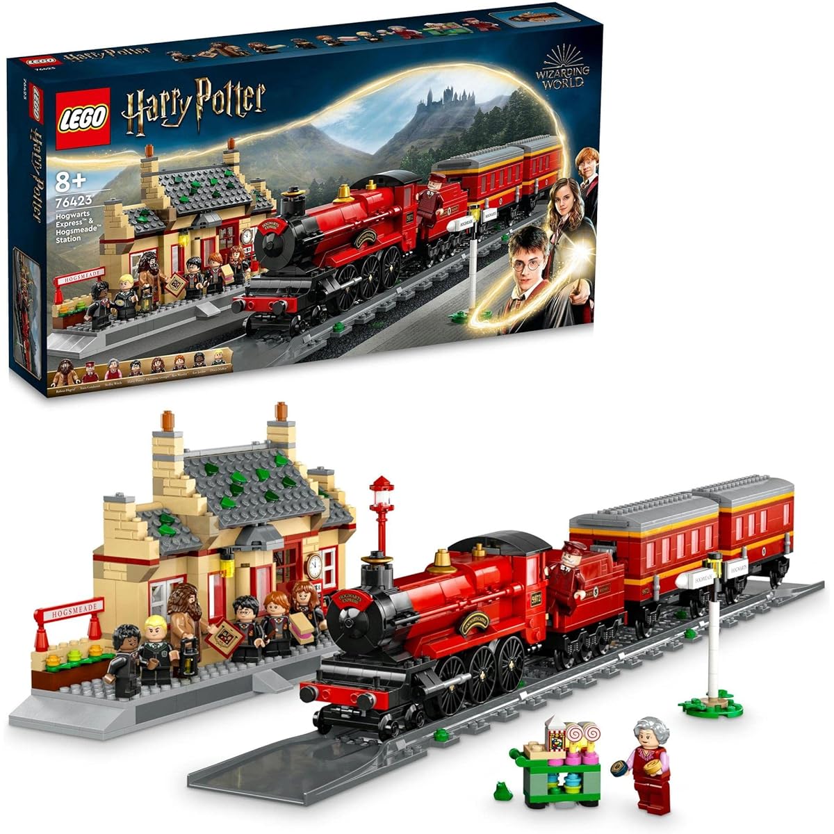 LEGO Harry Potter Hogwarts Express and Hogsmeade Station 76423 Toy Blocks Gift Fantasy Train Boys Girls Ages 8 and up