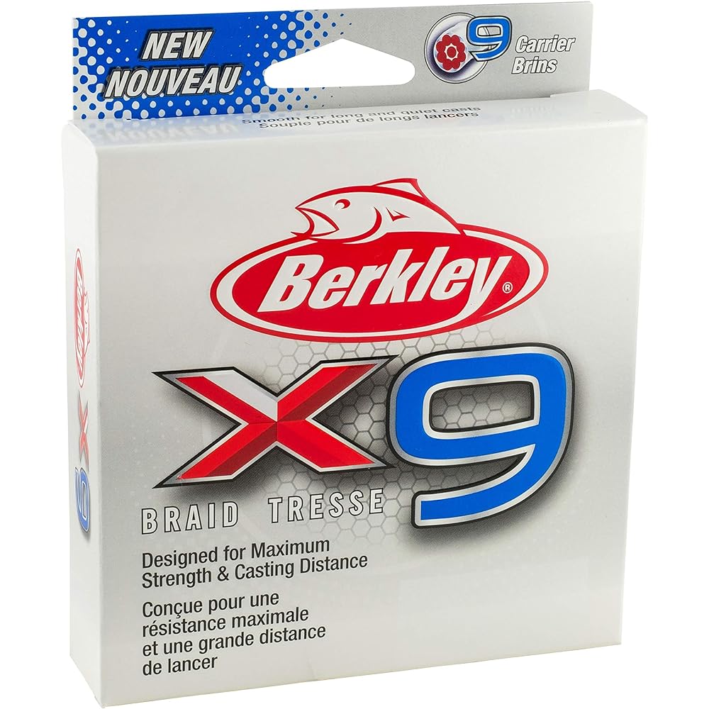 (330yd/ 6.8kg, Low-Vis Green) - Berkley X9 Lo-Vis Green Braided Fishing Line