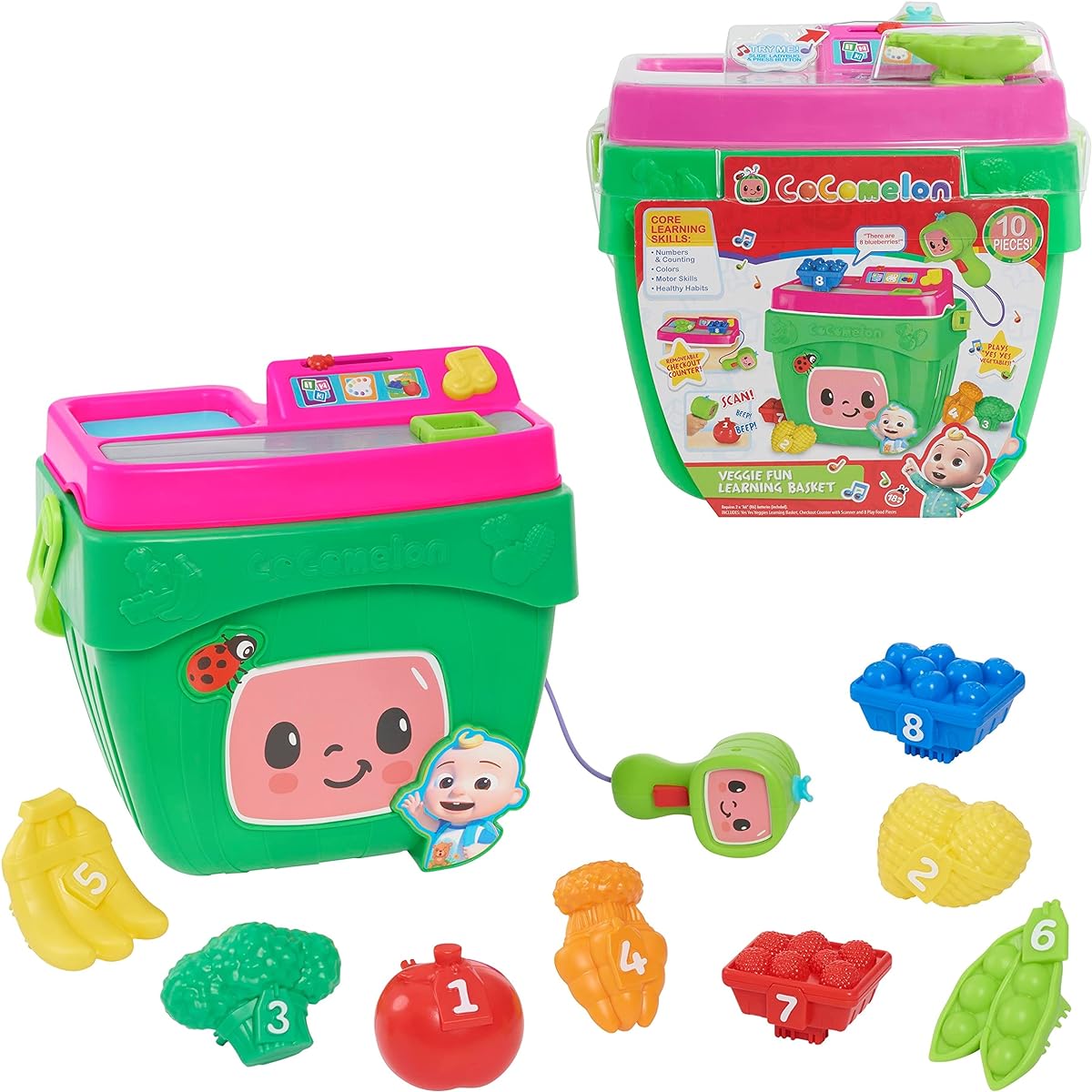 Just Play Cocomelon Veggie Learning Fun Shopping Basket Kids Toy Age 18 Months