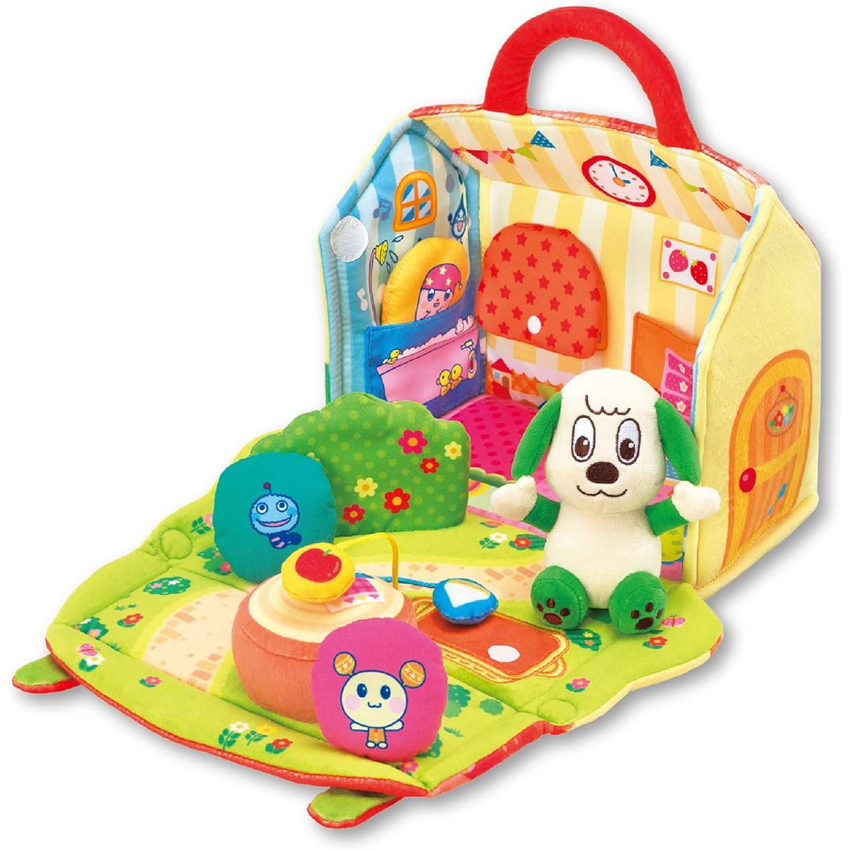 JOYPALETTE Wanwan and Utan, open and play! Hide and seek soft house, W220mm x H240mm x D130mm (when house is closed)