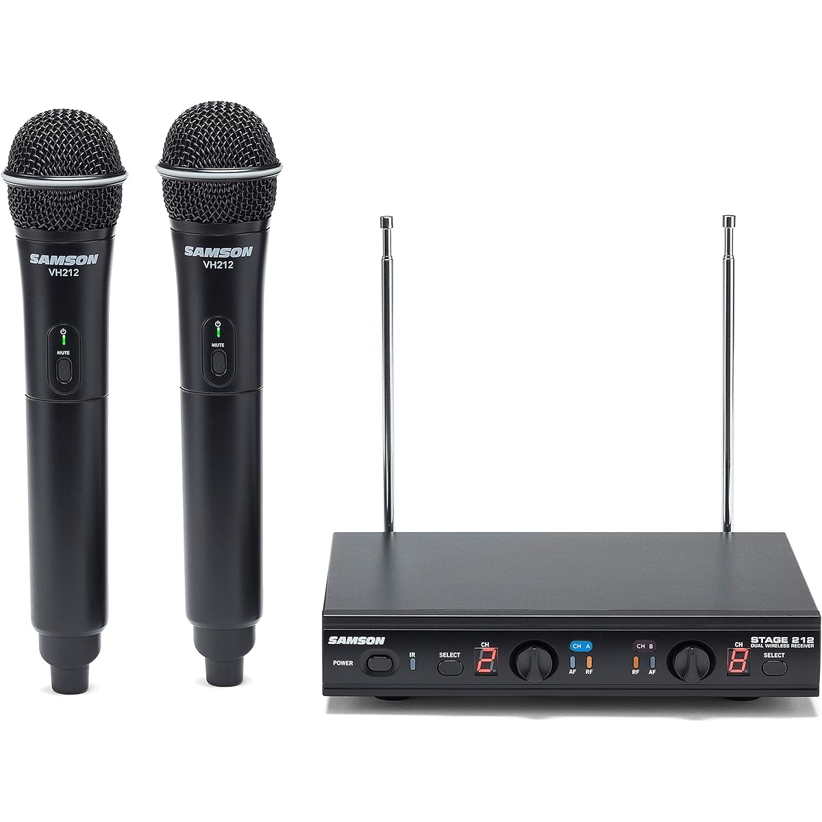 Samson Stage 212 Frequency-Agile Dual Channel Handheld Vocal VHF Wireless System