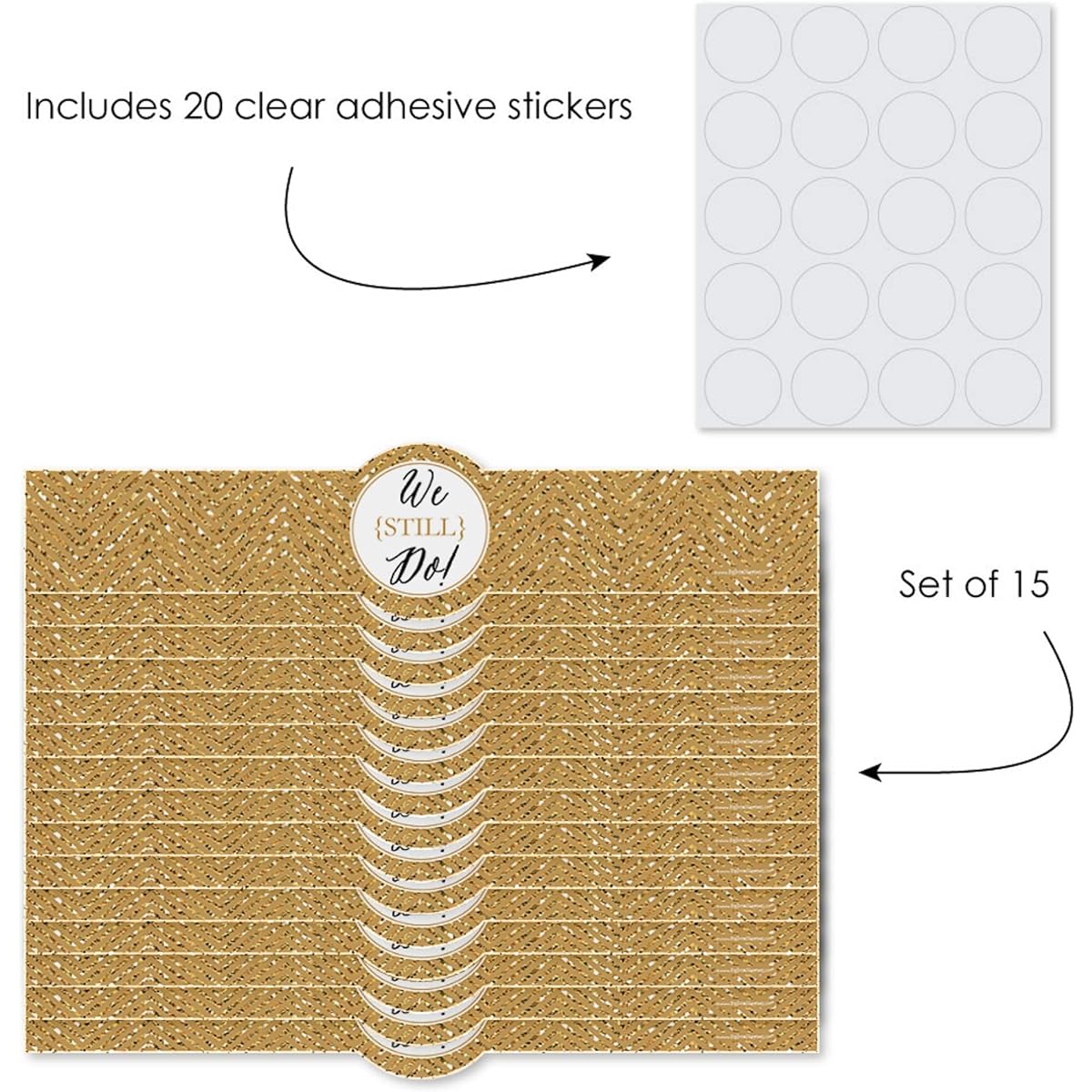 We Still Do - 50th Anniversary - DIY Party Supplies - Wedding Anniversary Party DIY Wrappers Favors & Decorations - Set of 15