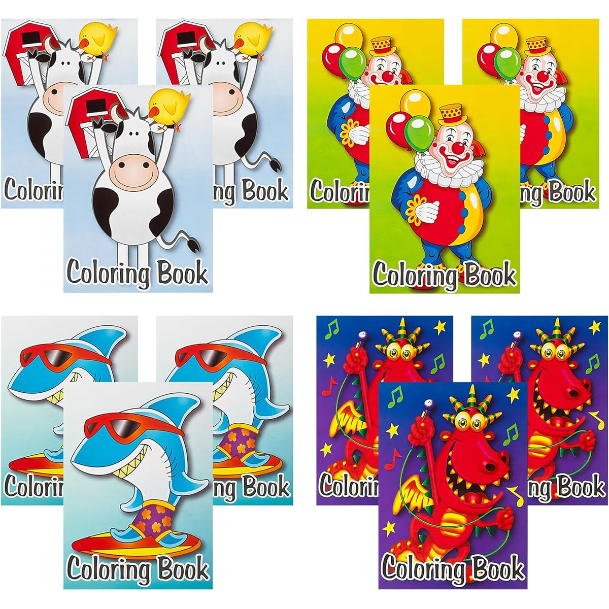 Playbees Mini Coloring Book - 12 Activity Sheets - 6 Pages Each - Educational Tools School Supplies - Portable Party Favors, Sensory Tools, Enhance Concentration, Creativity - Ages 3+