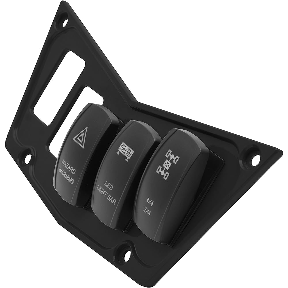 STVMotorsports Custom Aluminum Black Dash Panel for Polaris RZR XP 900 800 S 570 Jagged X with 3 Free Laser Rocker Switches