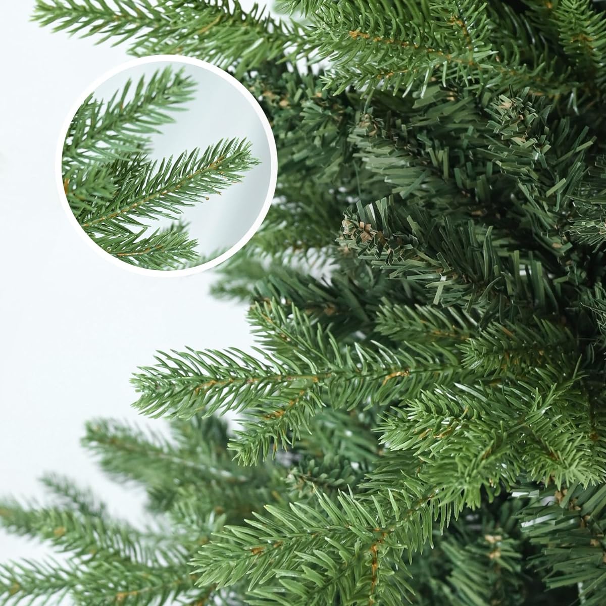 Mayhihi 9ft Artificial Christmas Tree 4076 PE&PVC Mixed Branch Tips Unlighted Premium Fir Christmas Tree for Home Office Party Decoration Metal Hinge Foldable Base Green