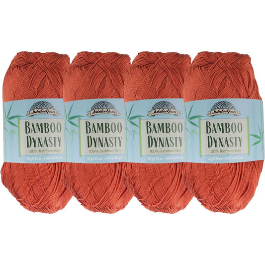 BambooMN Brand - 4 Skeins - Red Canyon Lace Weight 100% Rayon From Bamboo Yarn - 50g/skein style B665 by BambooMN