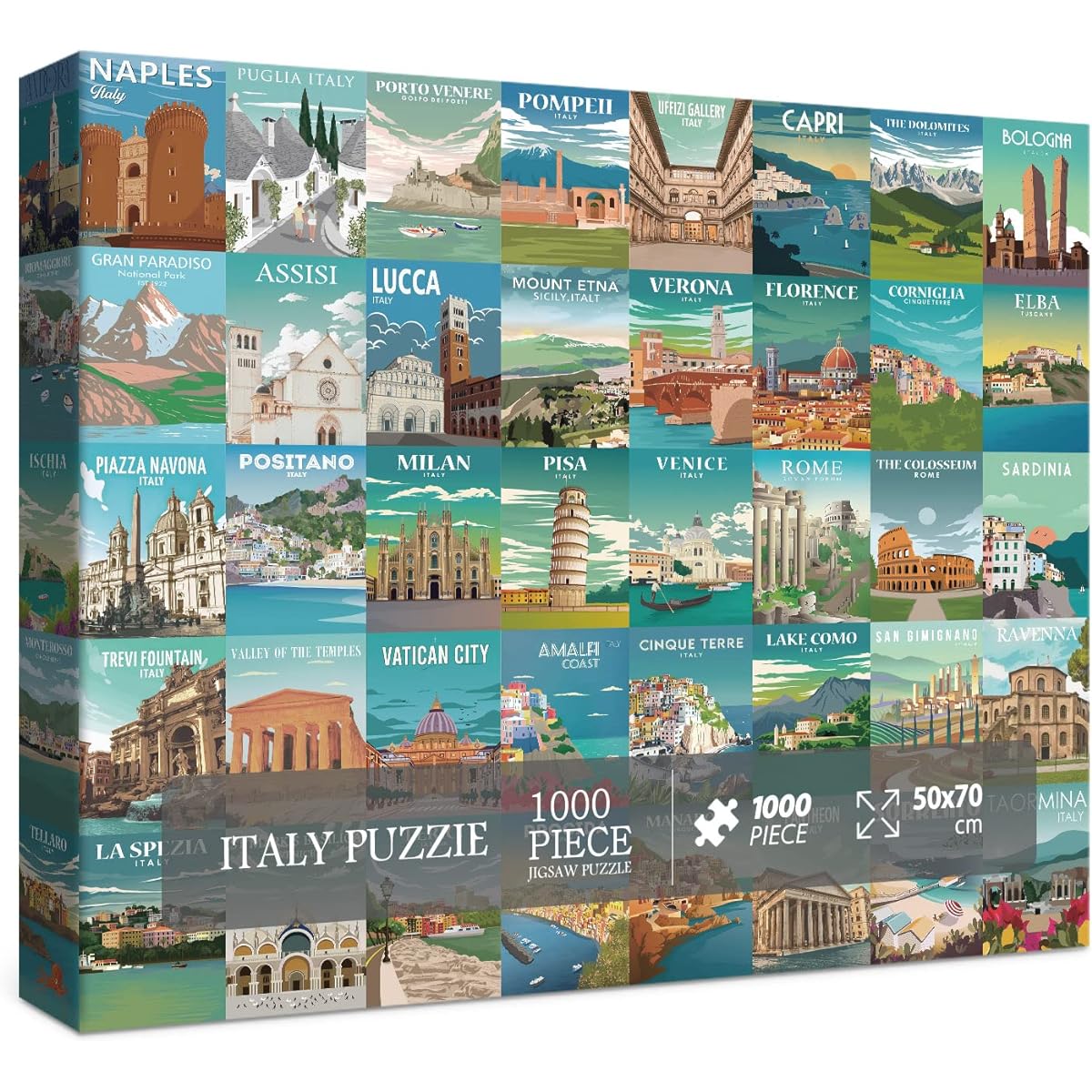 Italy Puzzle 1000 Piece Adult SyncTele Rome Travel Jigsaw Puzzle City Florence, Europe Landscape Nature Puzzle Adult Landscape [27.5 x 49.7 inches]