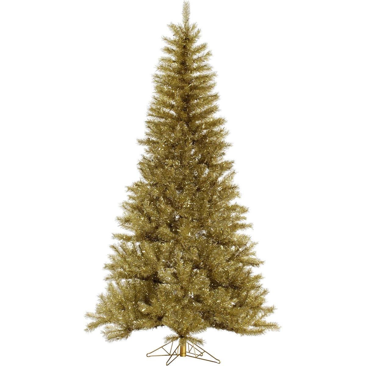 Vickerman Unlit Gold/Silver Tinsel Artificial Christmas Tree, 4.5' x 27", Gold/Silver