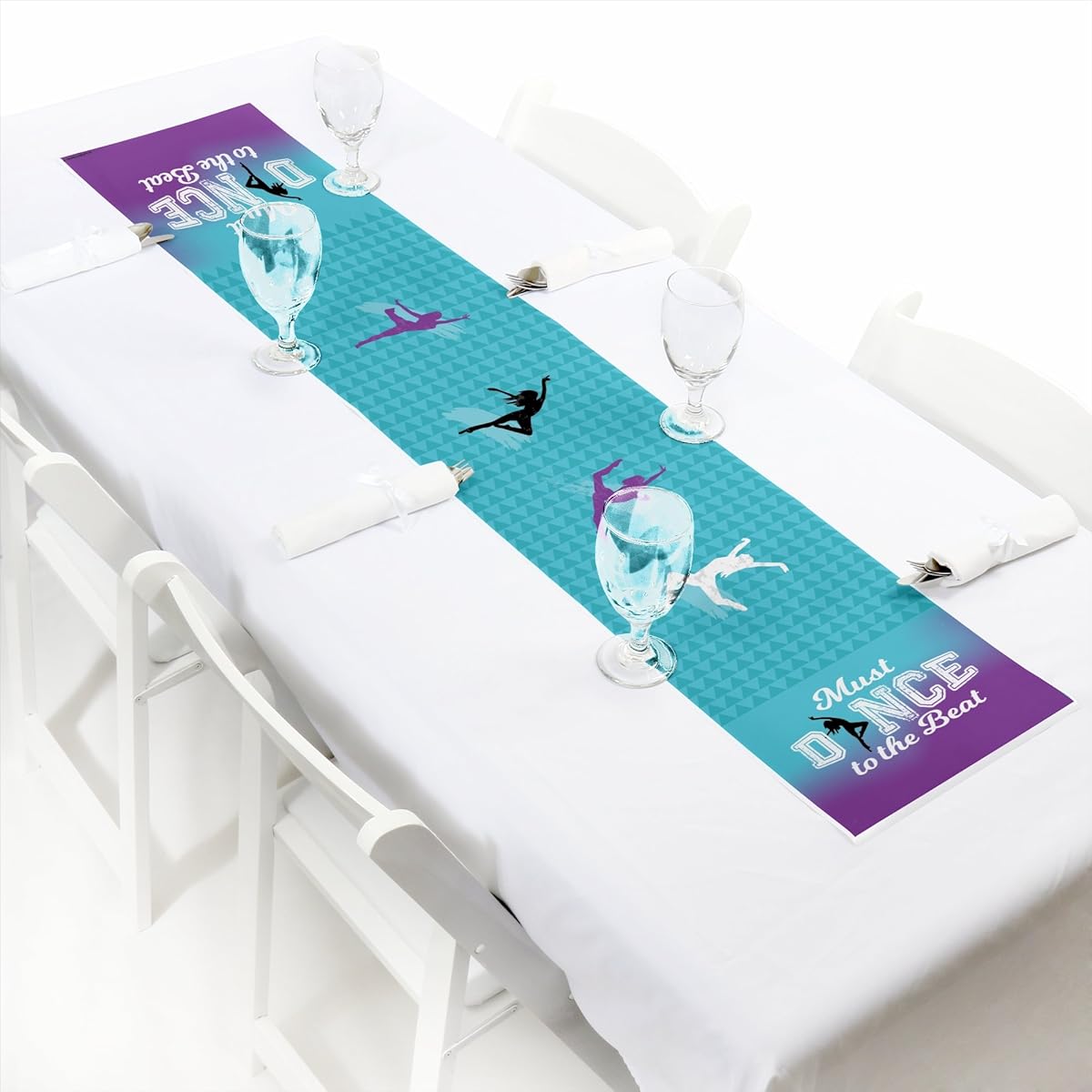 Must Dance to the Beat - Dance - Petite Dance Party or Birthday Party Paper Table Runner - 12" x 60"