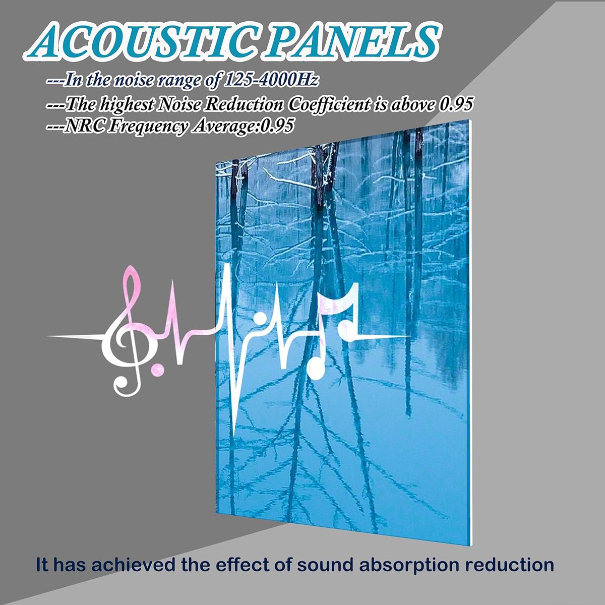 KTOESHEO Art Acoustic Panels Set of 8 48x32 Inch Sound Absorbing Wall Art Soundproof Panels Fire Resistant Decor Absorbing Noise Canceling Panels