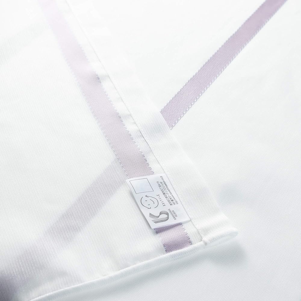 KAWASHIMA SELKON TEXTILES Lace Curtain, Violet, 100x198cm, 2 Pieces, Washable, UV Protection, Flame Retardant