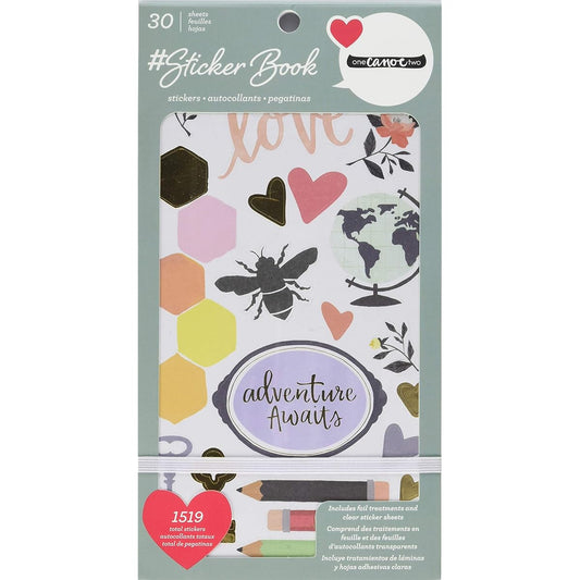 American Crafts Book Stickers and Bling - One Canoe Two - Gold Foil - 30 Sheets 344870