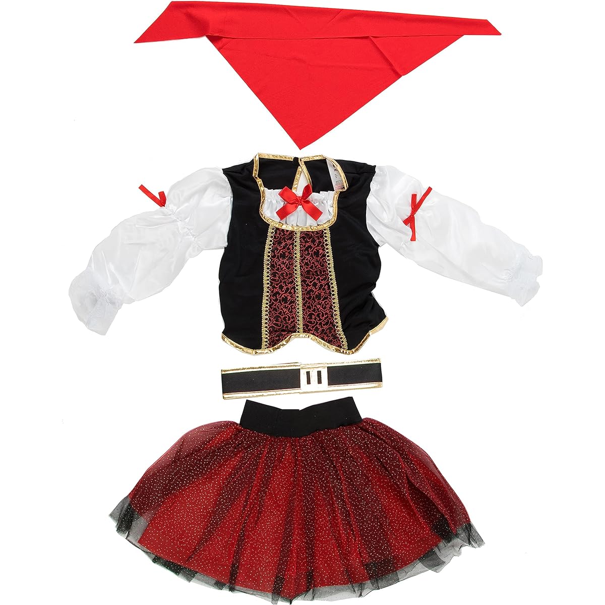 Girls Pirate Costume Deluxe Buccaneer Costume Animal Fancy Dress Halloween Role Play