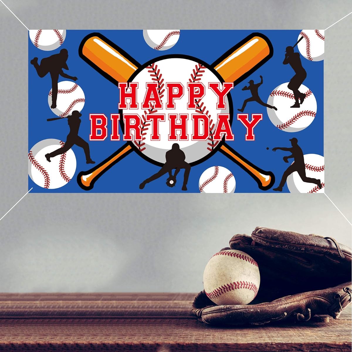 Baseball Theme Party Banner - Baseball Sports Baby Shower Birthday Party Supplies Wall Decor Indoor/Outdoor(70" x 40")