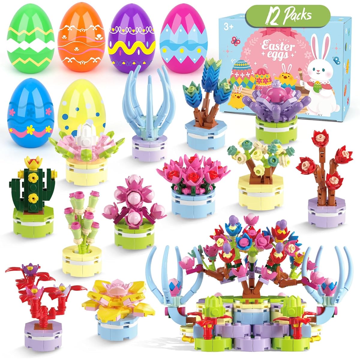 Iabedi Easter Gifts for Kids Succulent Toy Easter Eggs