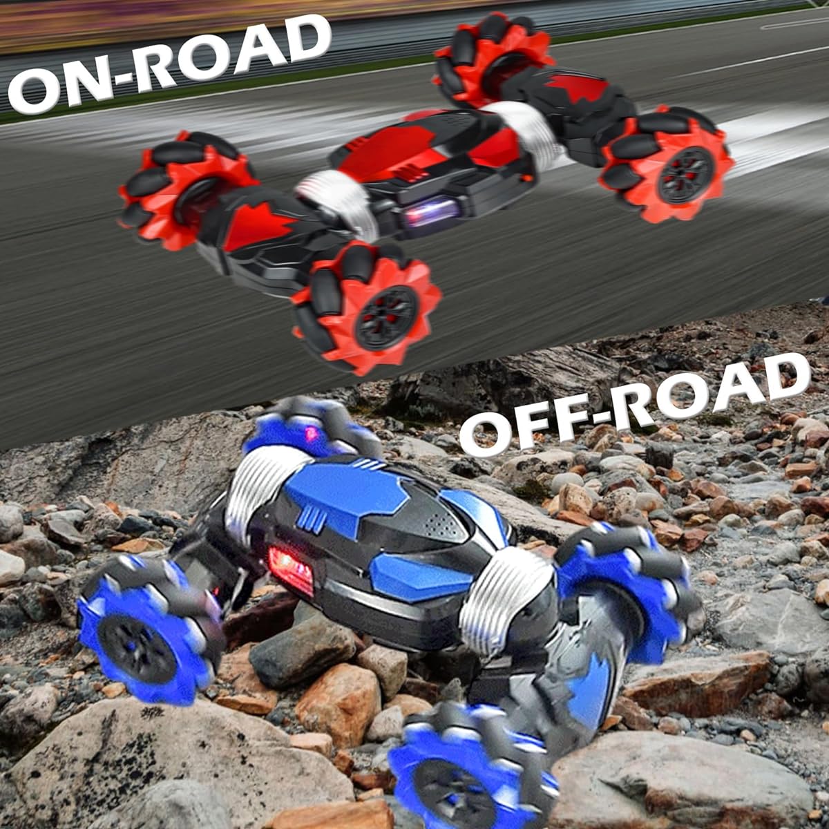 kisportee Remote Control Car Gesture Sensing RC Stunt Car for Kids Over 8-12 Years Old Boys Girls Drift Hand Control RC Car 2.4GHz 4WD Twist Off-Road Car Toy Vehicle Christmas Birthday Gift (Red)