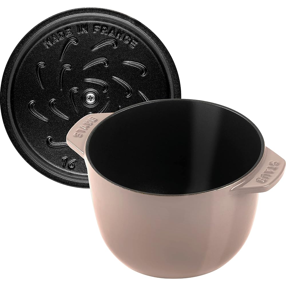 [Outlet] staub "Wanabe Linen S 16cm Vintage Knob Specification" Two Hand Cast Enamel Pot Rice Cooker 1 Cup IH Compatible Wa-NABE 40501-013-5