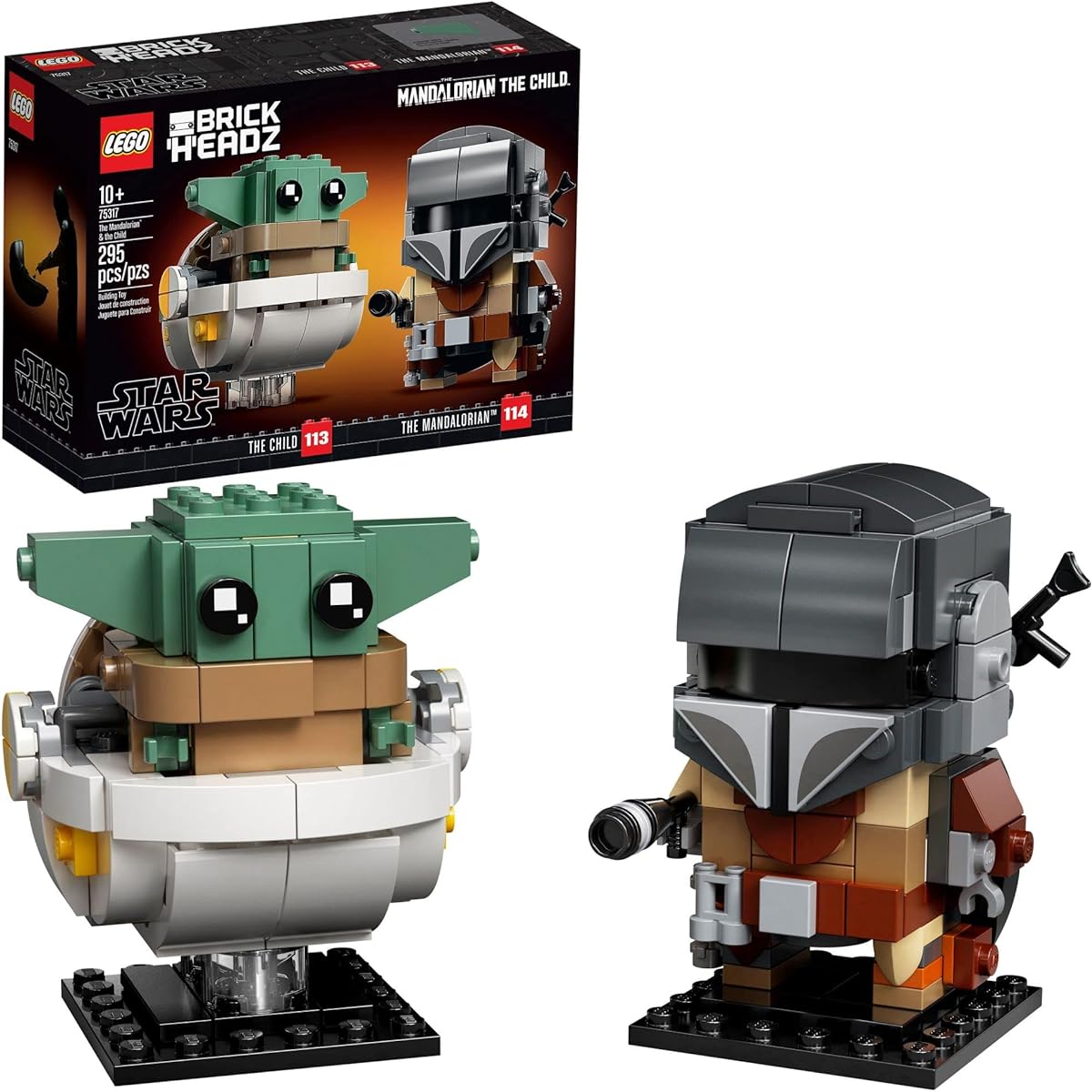 LEGO BrickHeadz Star Wars The Mandalorian & The Child 75317 Building Kit, New 2020 (295 Pieces)