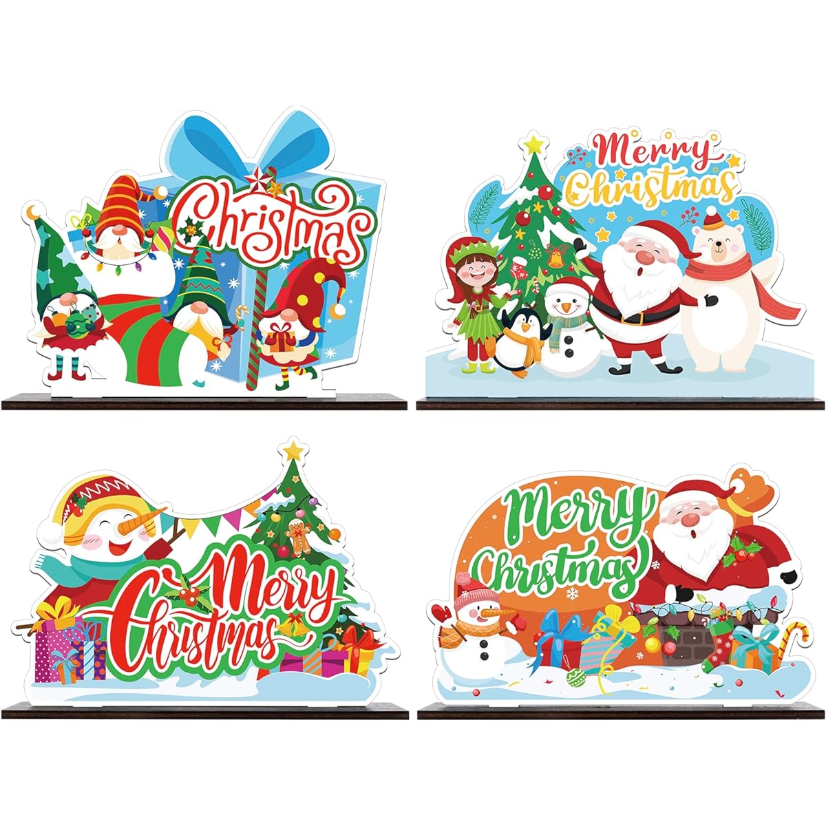 4 Pack Christmas Table Centerpieces for Tables Fresh Live Christmas Table Centerpieces for Dining Table/Coffee Table/Artificial Rustic Christmas Table Decorations Party Centerpieces for Farmhouse