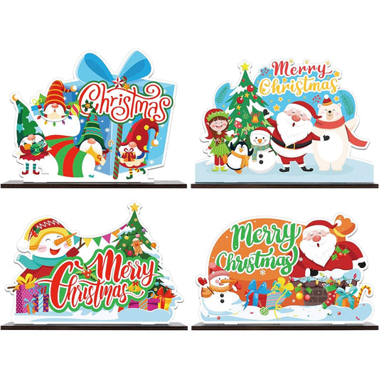 4 Pack Christmas Table Centerpieces for Tables Fresh Live Christmas Table Centerpieces for Dining Table/Coffee Table/Artificial Rustic Christmas Table Decorations Party Centerpieces for Farmhouse
