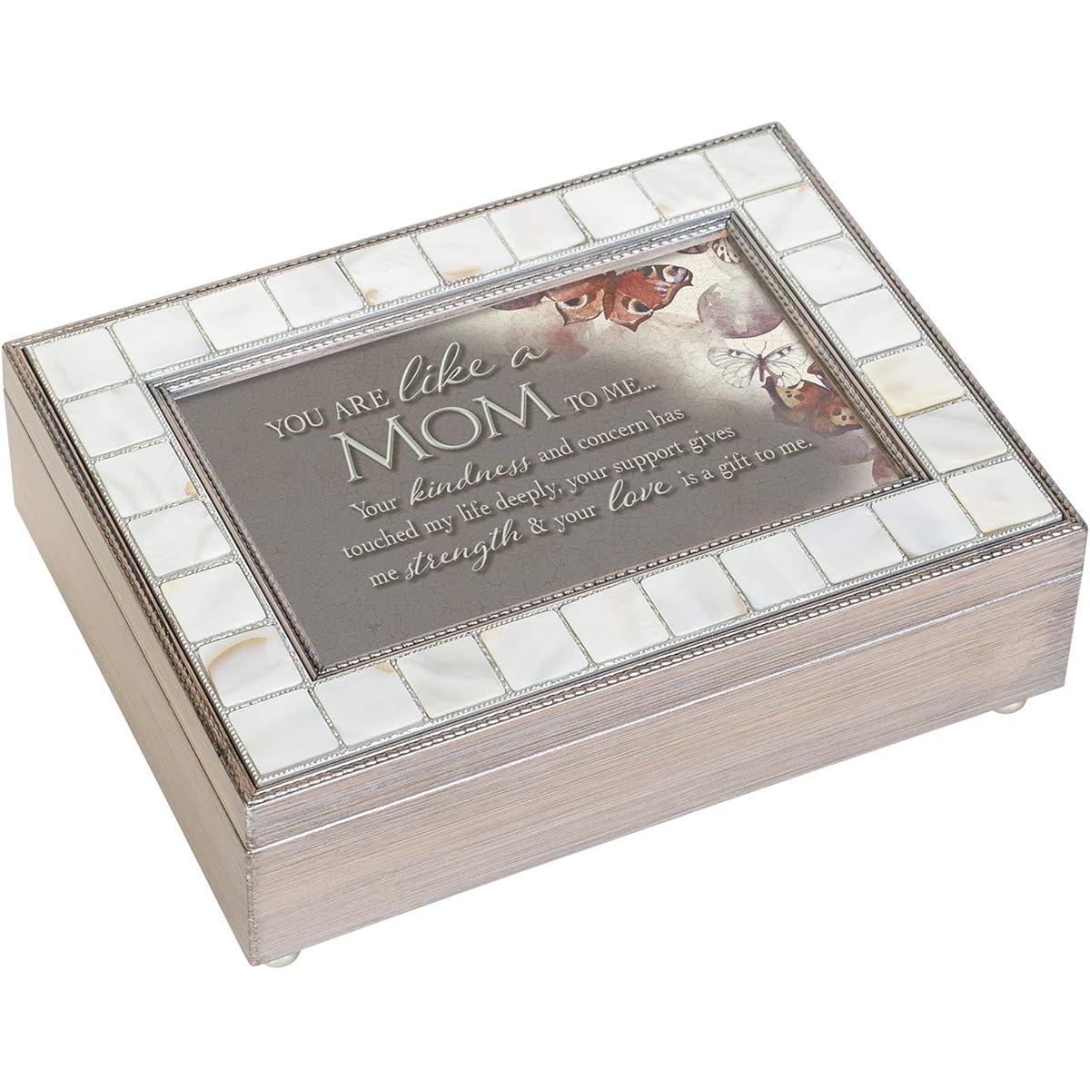 Cottage Garden Like A Mom to Me Your Love A Gift Mother of Pearl Grey Pewter Music Box Canon D