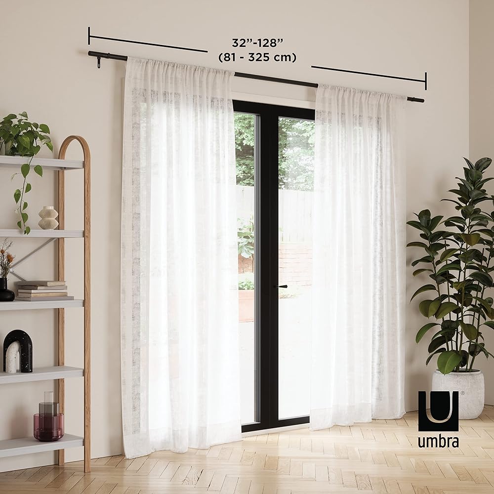 Umbra Telescopic Curtain Pole Curtain Rod Black Width 81-325cm ZEN 21017186038 W340×D8×H10cm