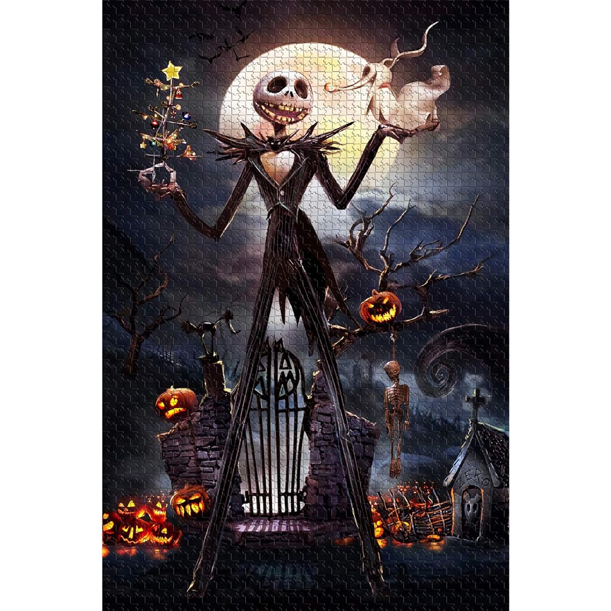 Jigsaw Puzzle 1000 Piece Wooden Puzzle Halloween Photo Family Decor Unique Birthday Gift Perfect for Teens and Adults
