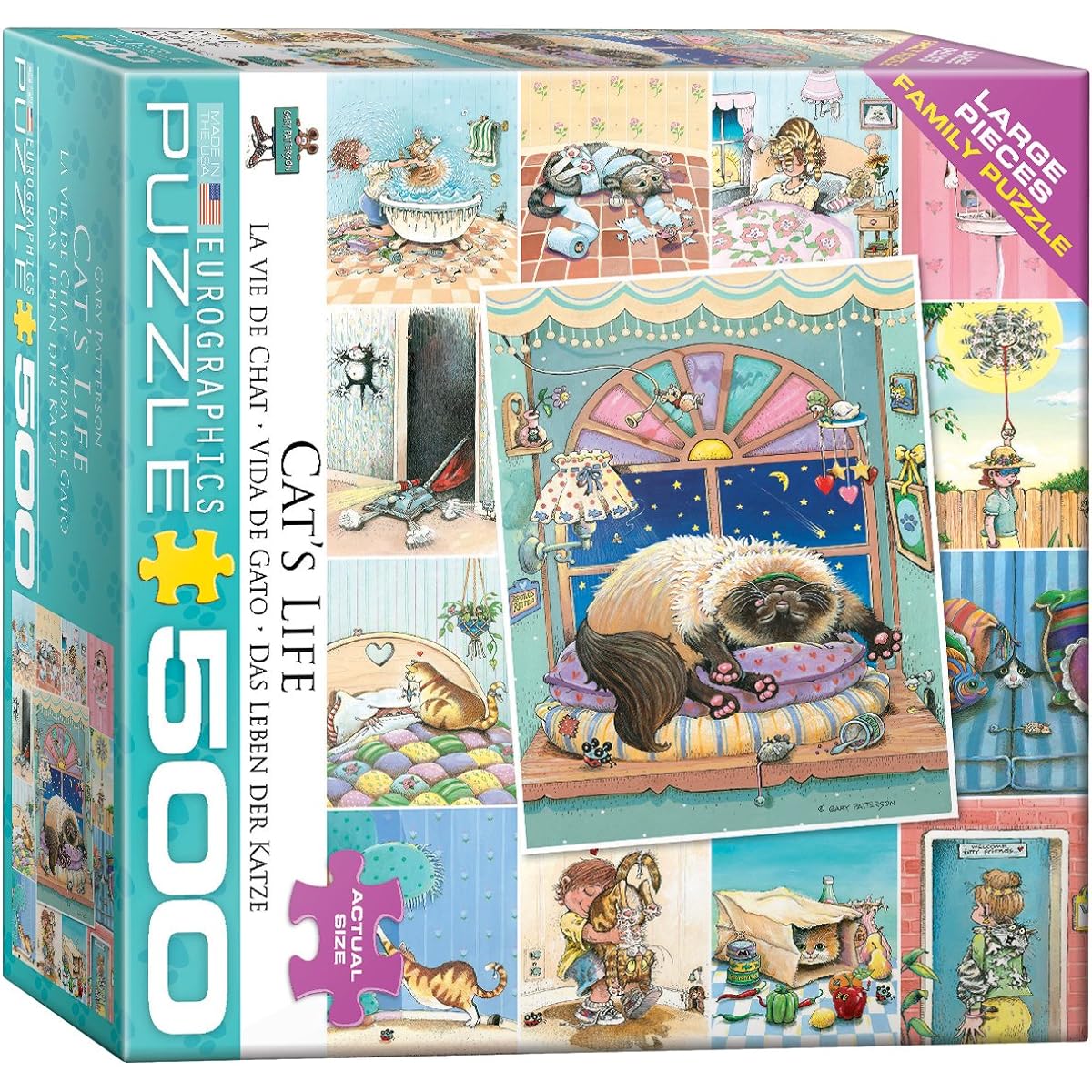 Eurographics Cat's Life By Gary Patterson 500-piece Puzzle Jigsaw (500 Piece)