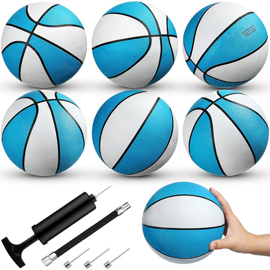 6 Pack Water Pool Basketballs Swimming Pool Basketballs Blue Basketball Hoops Pool Lake Waterproof Basketballs for Pool Party Favors (Light Blue, 8 Inch)