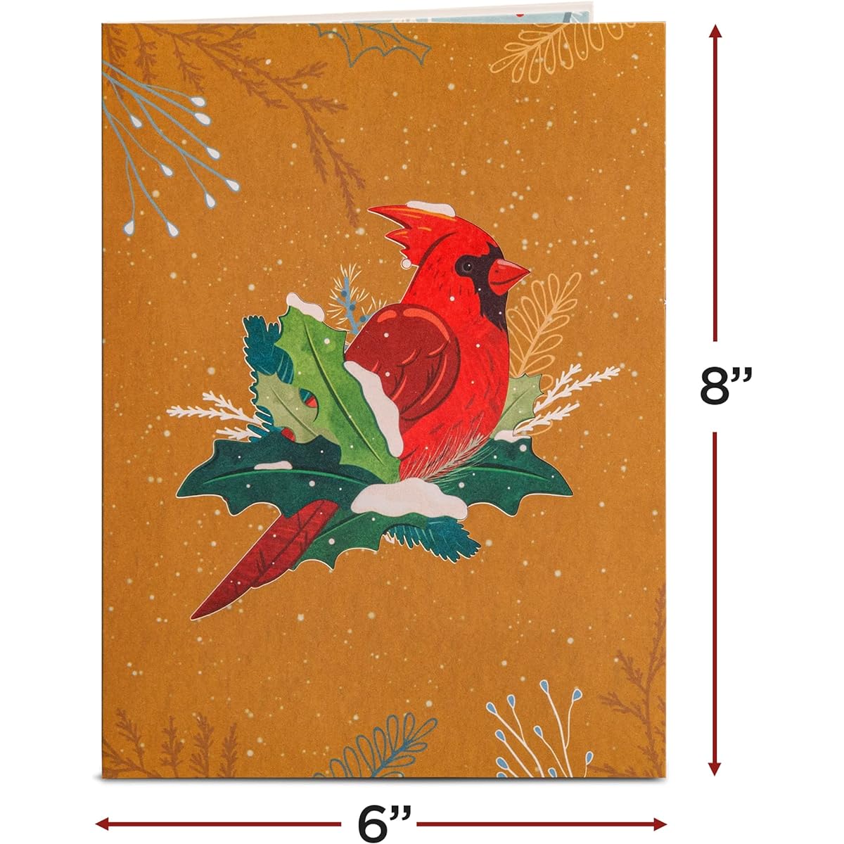 Frndly by Paper Love Bird House Christmas Pop Up Cards - Handcrafted 3D Pop Up Greeting Cards for Christmas and Holidays - 100% Recycled and Eco Friendly - 8" x 6" Cover with Removable Note Tag
