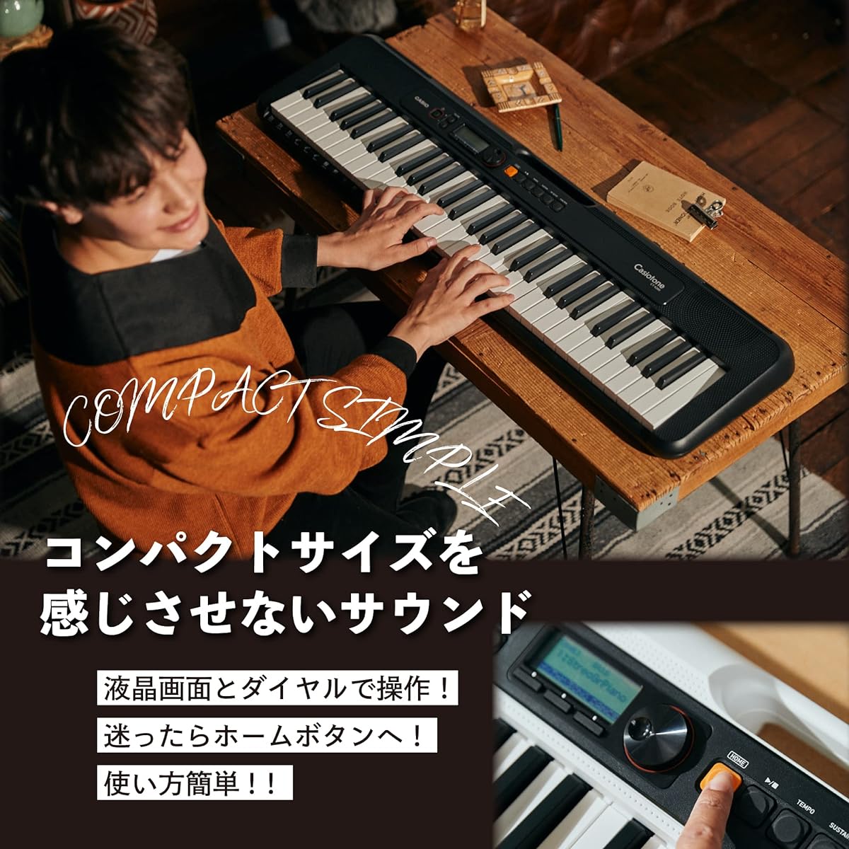 Casio electronic keyboard Casiotone CT-S200WE (white) 61 keys Lightweight & compact Easy to carry POP design Dance music mode