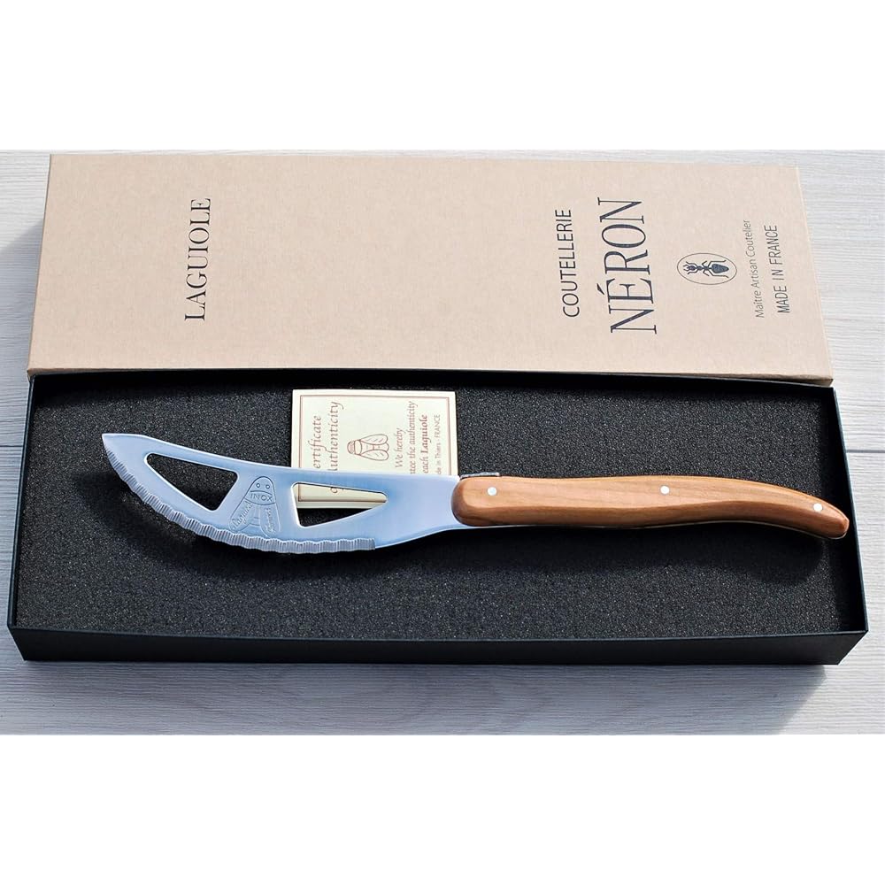 Raieur Pizza Knife Natural Olive Handle Gift Box Made in France NERON