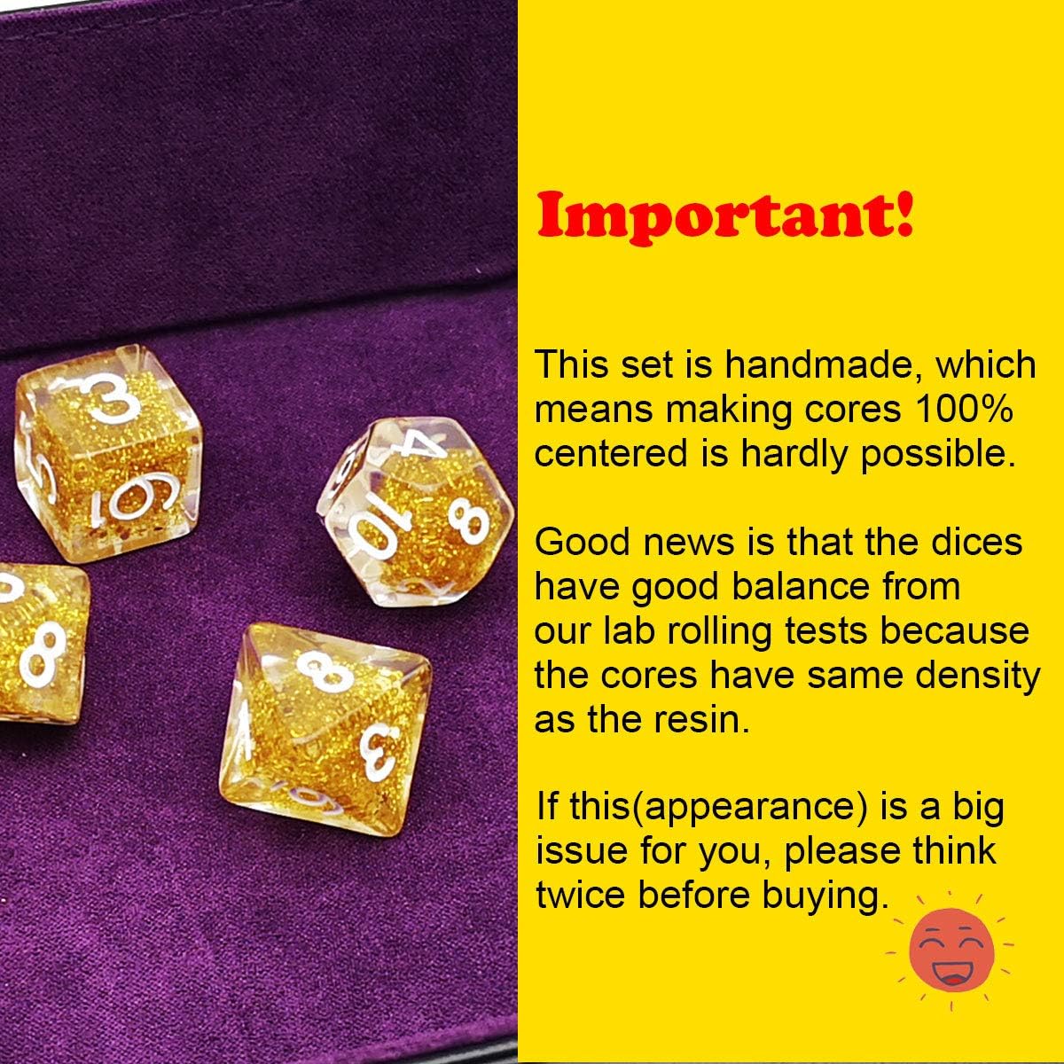 Haxtec DND Dice Set 7 Piece Polyhedral D&D Dice Role Playing Dice Game Dungeons & Dragons HDP-GCG-US-P