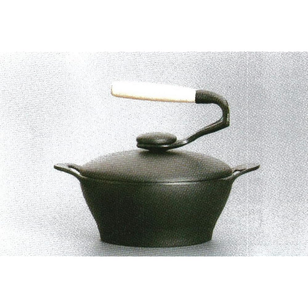 Iwachu Iwachu Croco Casserole 20 (Deep Type) Black Baked IH Compatible Nambu Ironware 96502