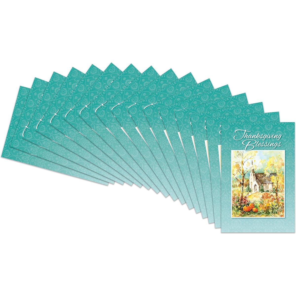 Fravessi Thanksgiving Boxed Greeting Cards Multipack Set (4x6) | 16 Cards + 17 Envelopes (Autumn Blessings)