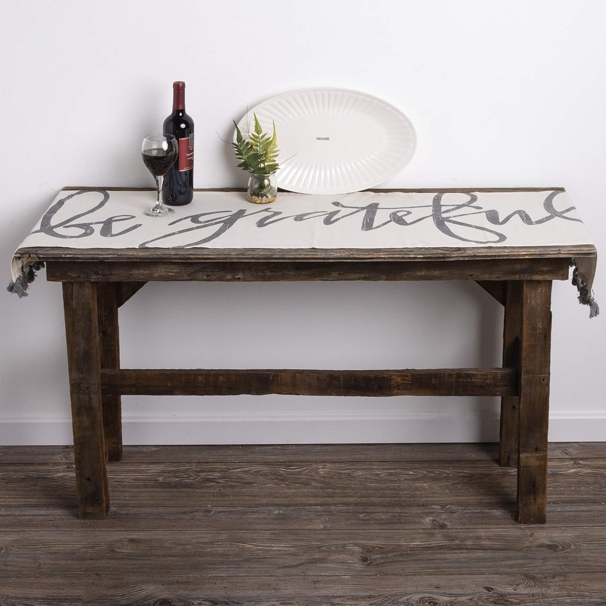 Primitives by Kathy Handwritten Table Runner, 56" x 15", Be Grateful
