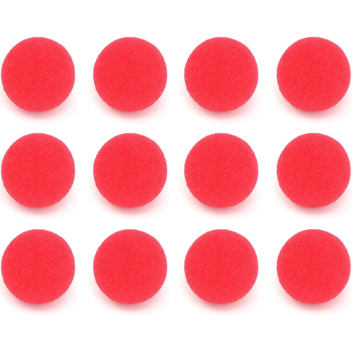 Skeleteen Red Carnival Clown Noses - Red Sponge Noses for Circus Costume Party Supplies - 12 Pieces