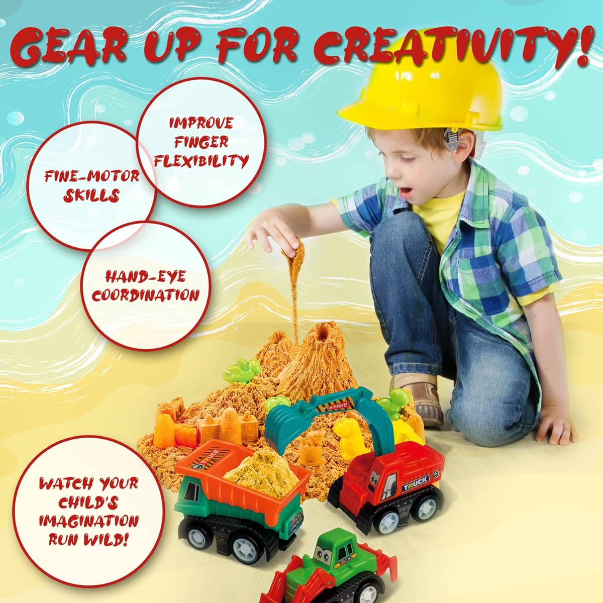 ToyVelt Dinosaur Kinetic Play Sand Toys, and Dinosaur Figures Set - Set Incl 14 Molds and 3 Bags of Sand Extra 12 Dinosaur Toys - Gift for Boys and Girls Age 3 -12 Years Old 141［並行輸入］