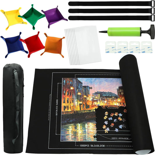 3000 Piece Jigsaw Puzzle Roll Mat Puzzle Storage Puzzle Saver Jigsaw Puzzle Mat Roll Up Puzzle Mat Eco-Friendly Material Store Jigsaw Puzzles Up to 3,000 Pieces