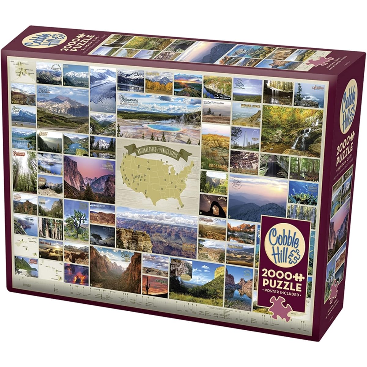 Cobble Hill 2000 Piece Puzzle - U.S. National Parks (with Poster)