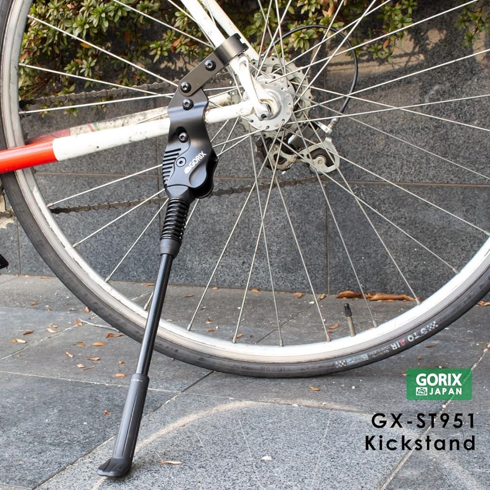 GORIX Kickstand Bicycle Stability Adjustable Stand (GX-ST951) Compatible with 20" to 28" 700C Aluminum Lightweight Easy Installation [Side Stand, Cross Bike, Road Bike, MTB, Mini Velo, etc.]
