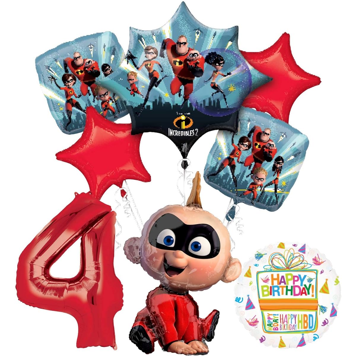 Mayflower Products Mr. Incredible Jack-Jack Party Supplies 4th Birthday Balloon Bouquet Decorations