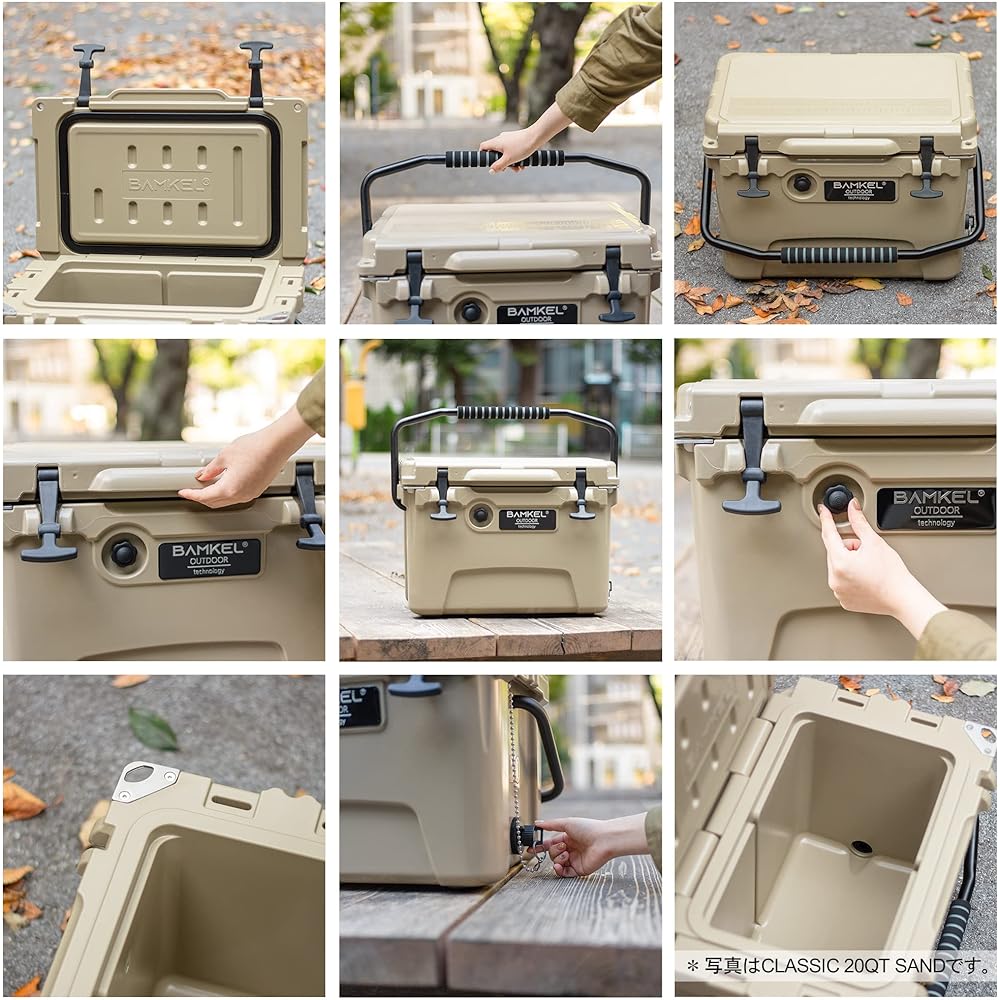 BAMKEL Cooler Box 42.6L 33.1L 18.9L 9.5L Long Time Cold Retention Selectable Color Size Heavy Duty Hard Cooler Outdoor Camping Korean Brand Genuine Product