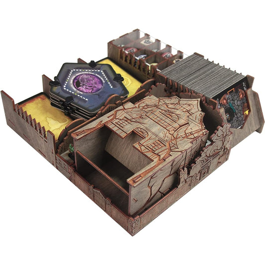 SMONEX Wooden Organizer for Betrayal at the House on the Hill - Storage Organizer Carved Design Amazing Dice Tower - Great Board Game Accessories and Gifts for Board Game Fans